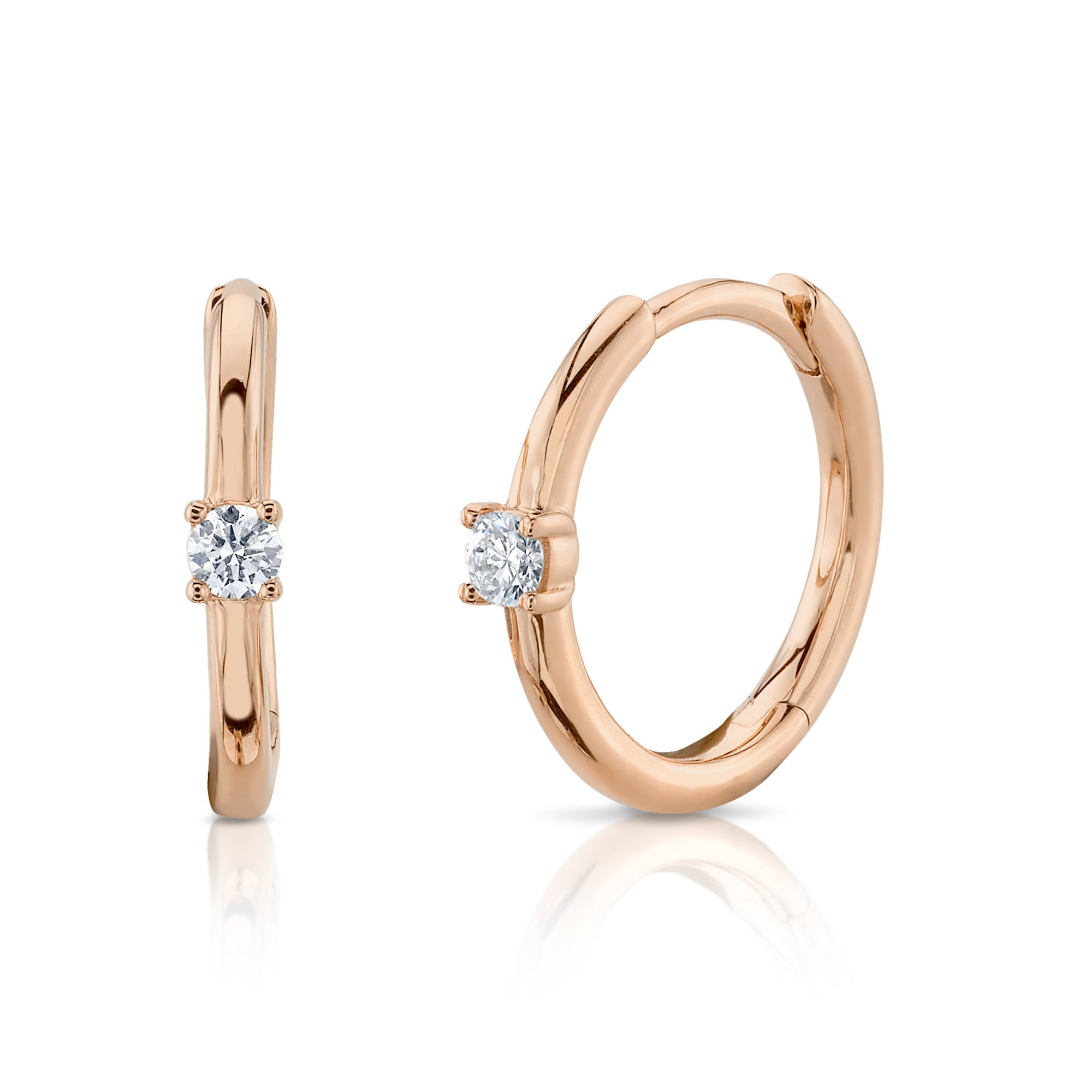 Single Diamond Huggie - Pasha Fine Jewelry