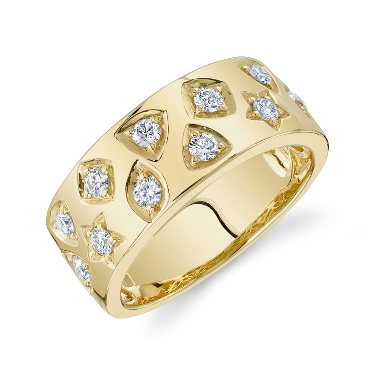 Inlay Multi-Shape Diamond Ring