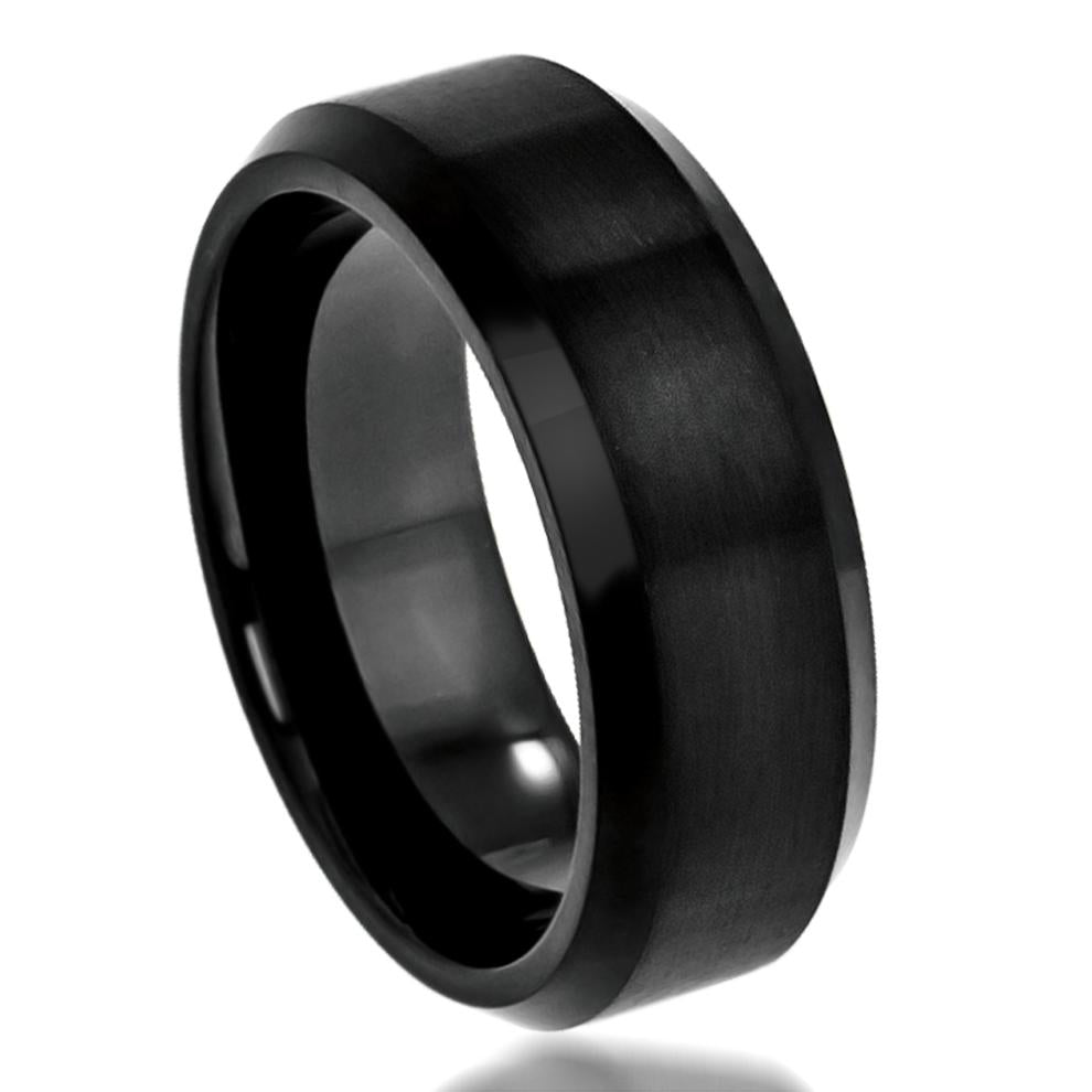 Flat High Polish Beveled Edge Brushed Center - Pasha Fine Jewelry