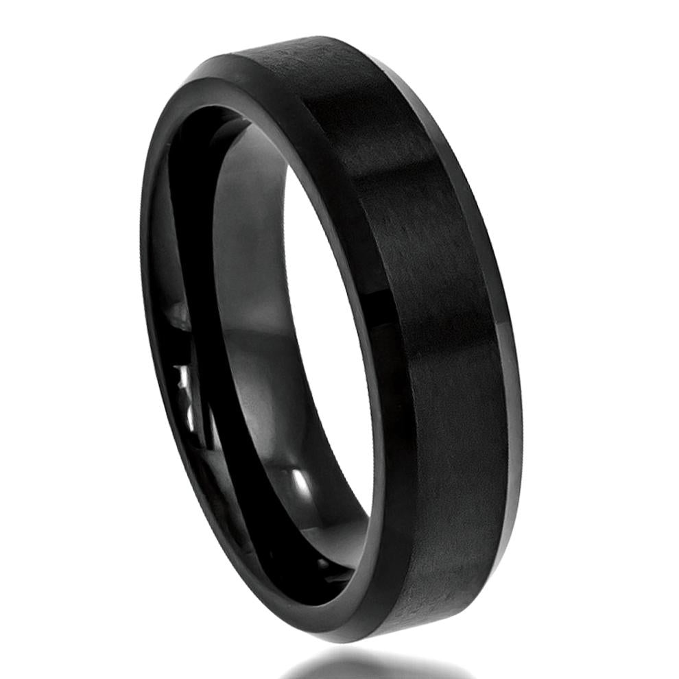 Flat High Polish Beveled Edge Brushed Center - Pasha Fine Jewelry