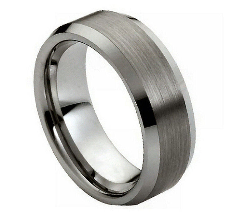 Brushed Center High Polish Beveled Edge - Pasha Fine Jewelry