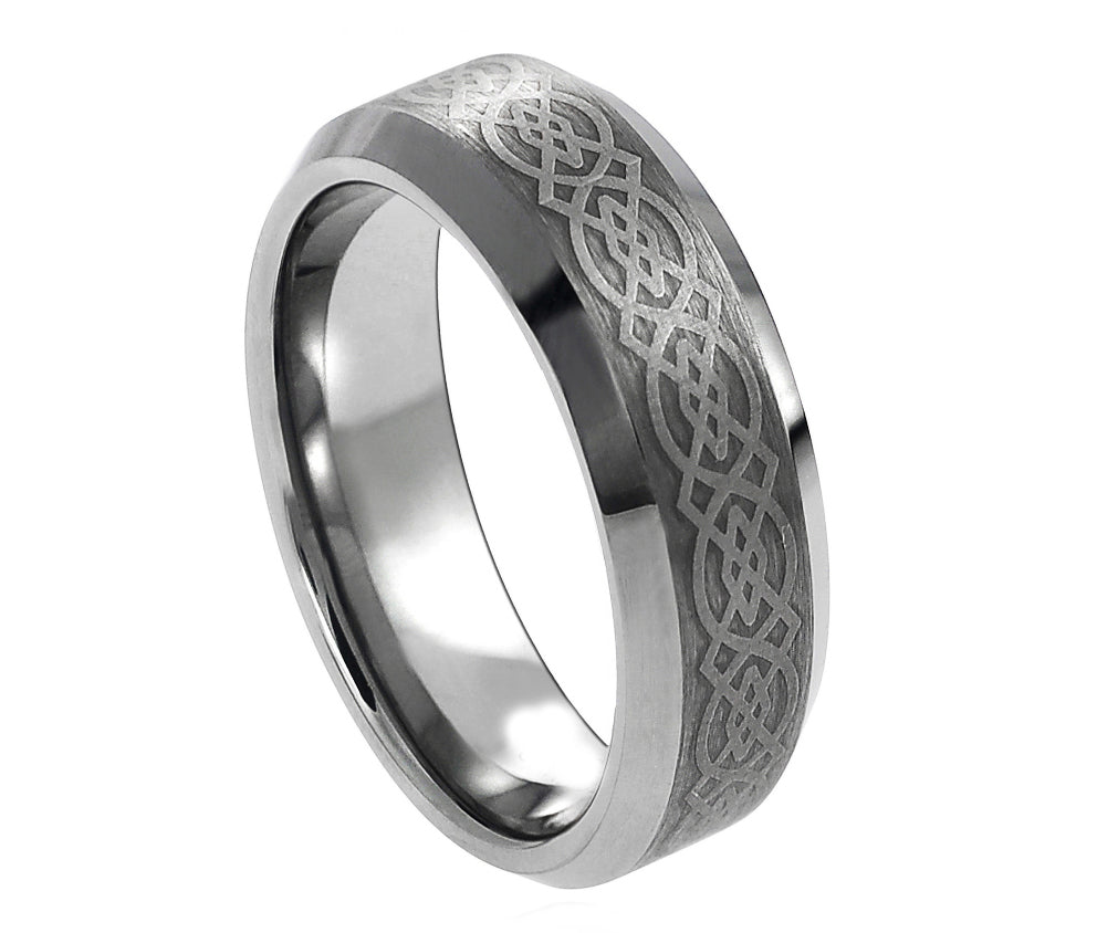 Laser Engraved Celtic Pattern - Pasha Fine Jewelry