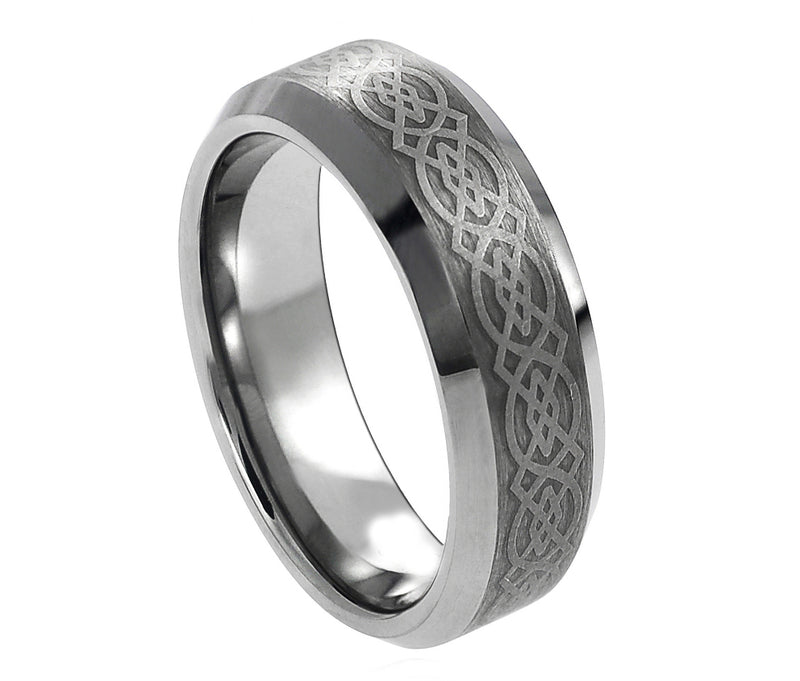 Laser Engraved Celtic Pattern - Pasha Fine Jewelry