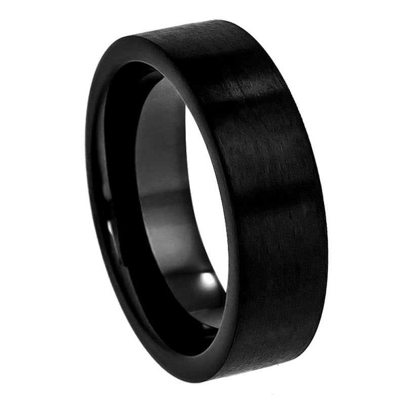 Black tunsgten Flat Brushed - Pasha Fine Jewelry