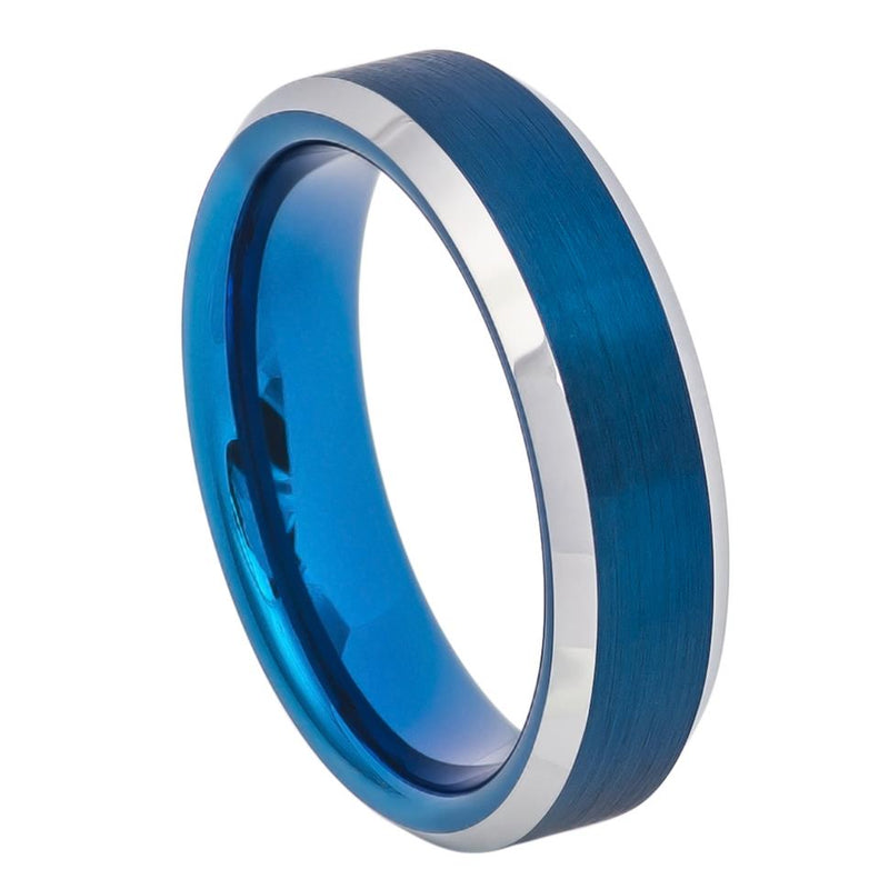 Blue Tungsten with White Edges - Pasha Fine Jewelry