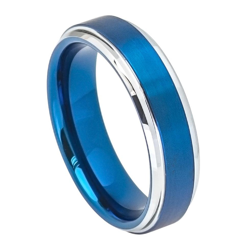 Blue Tungsten with White Edges - Pasha Fine Jewelry