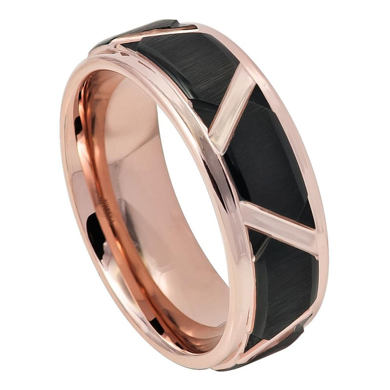 Rose Tungsten with Black Steps - Pasha Fine Jewelry
