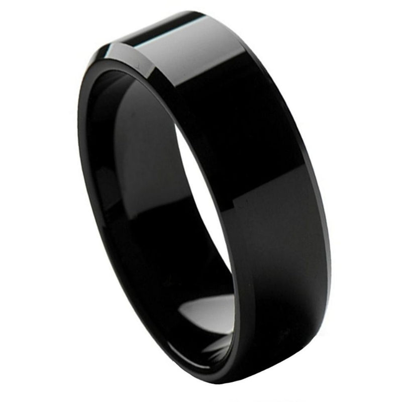 Black Tungsten Beveled Edges - Pasha Fine Jewelry