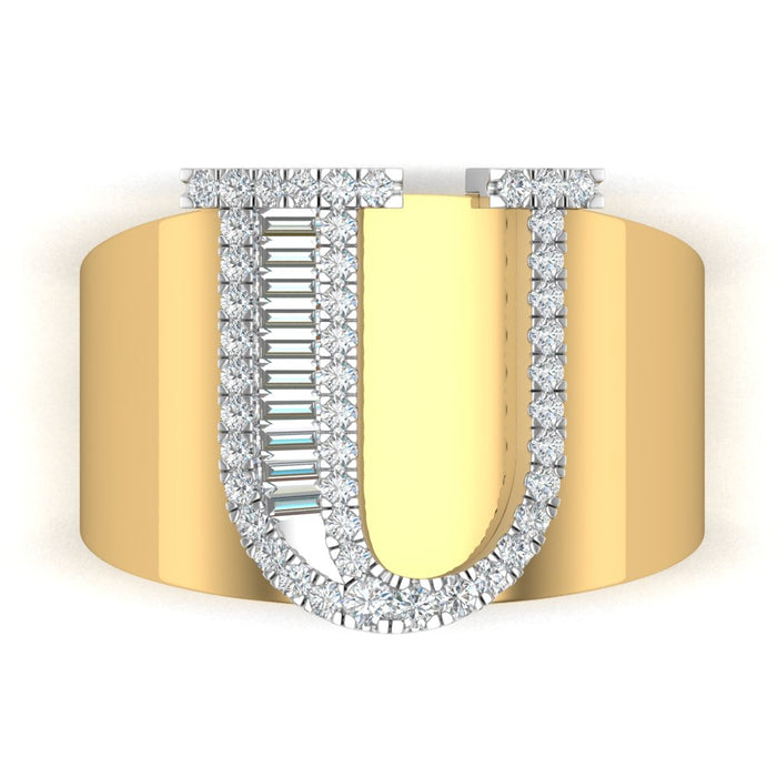 Initial Cigar Band Ring