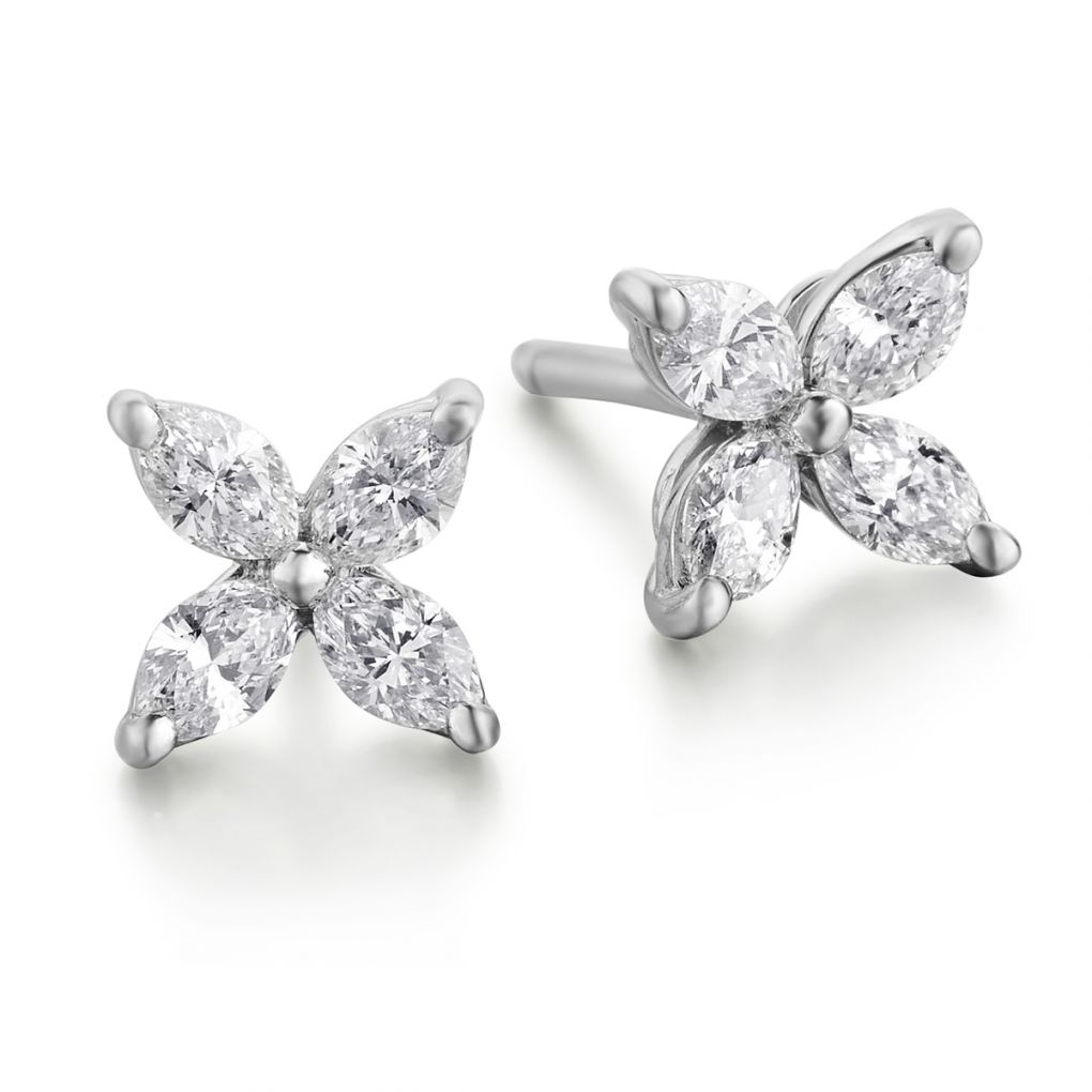 Marquise Flower Studs - Pasha Fine Jewelry