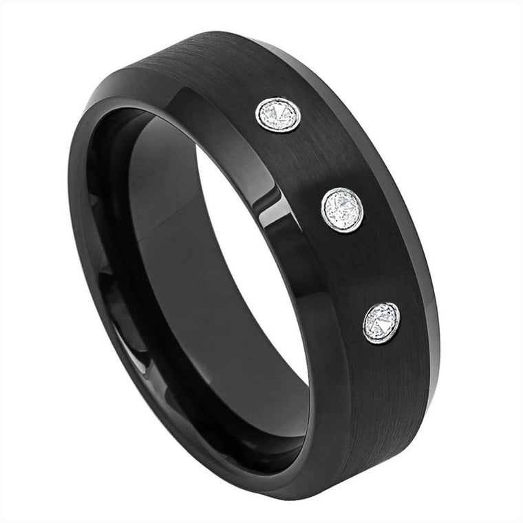 3 White Diamond Band