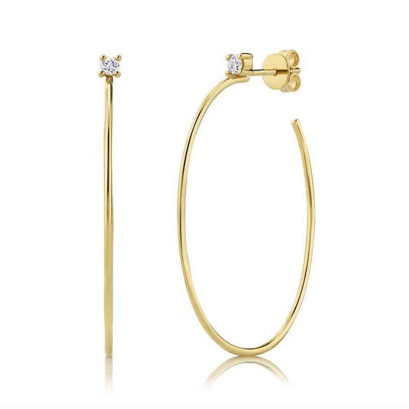 Solitaire Oval Hoop - Pasha Fine Jewelry