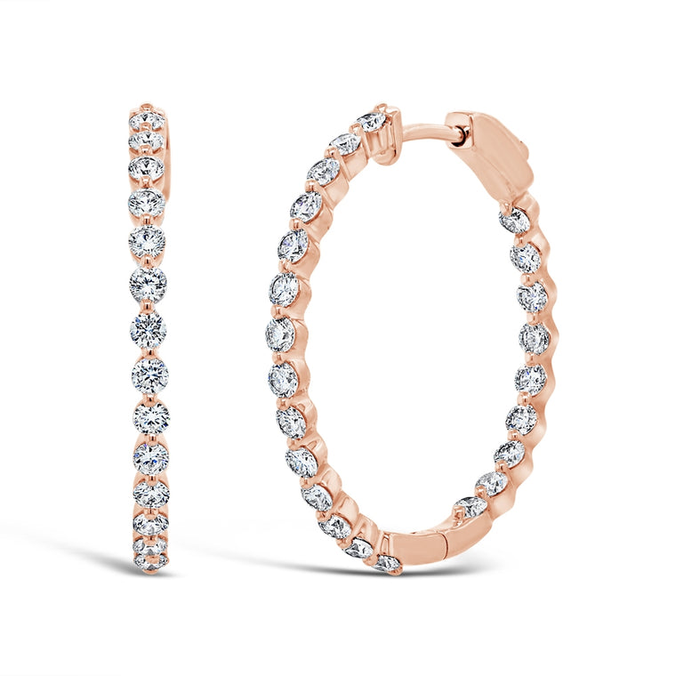 Single Prong Hoops - Pasha Fine Jewelry