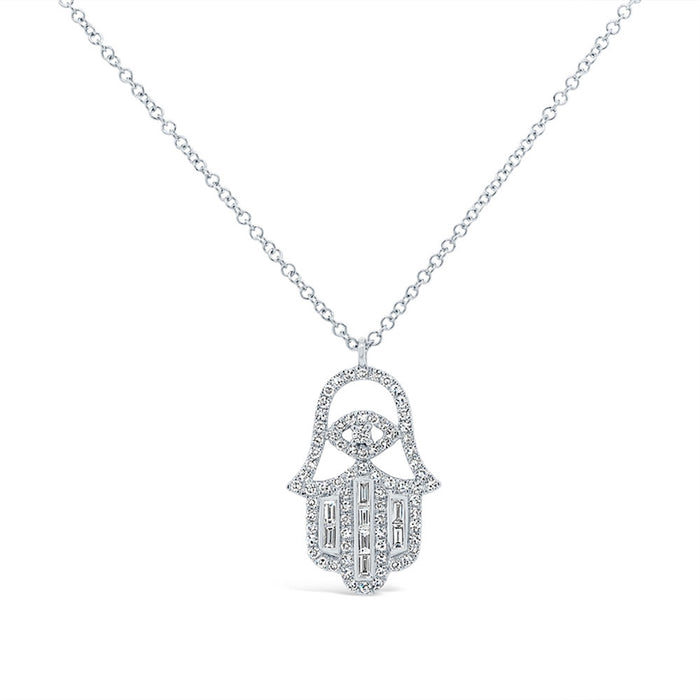 Baguette Hamsa Necklace - Pasha Fine Jewelry