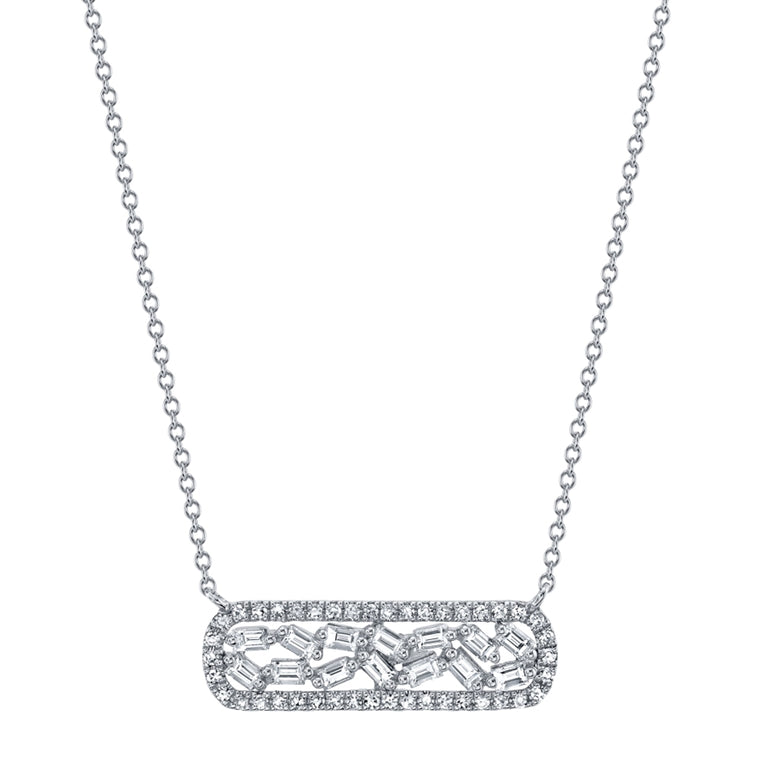 Jagged Baguette Bar Necklace