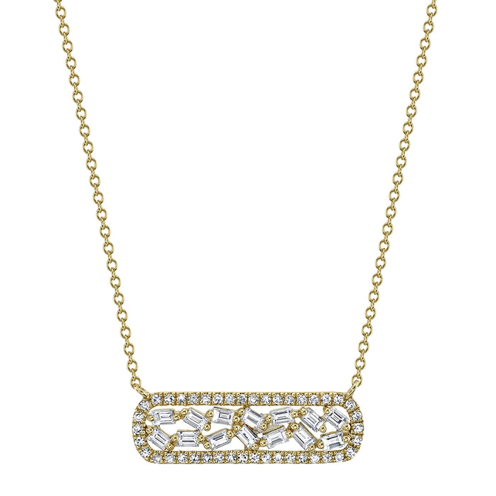 Baguette Bar Necklace - Pasha Fine Jewelry