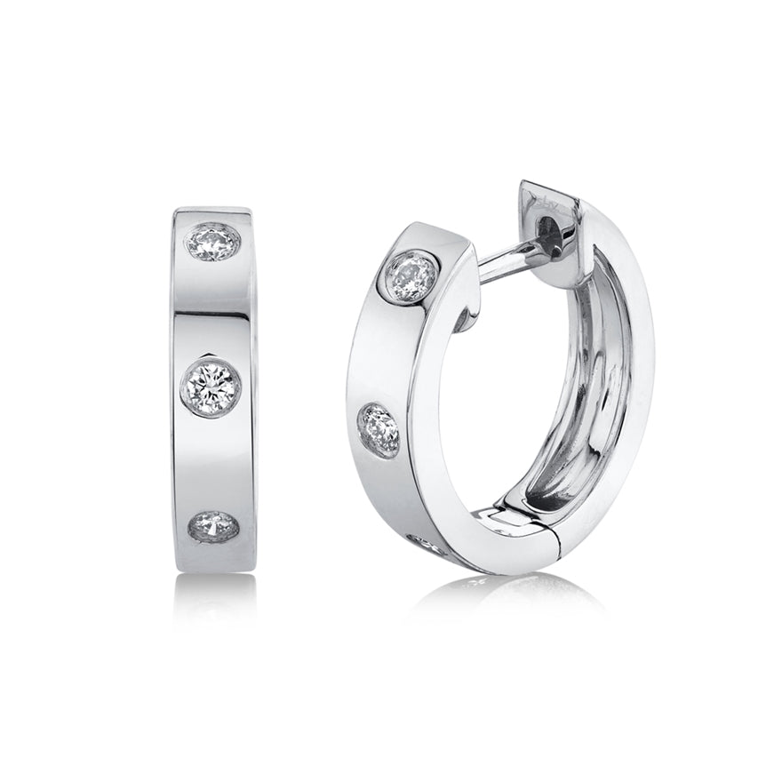 3 Stone Huggie - Pasha Fine Jewelry
