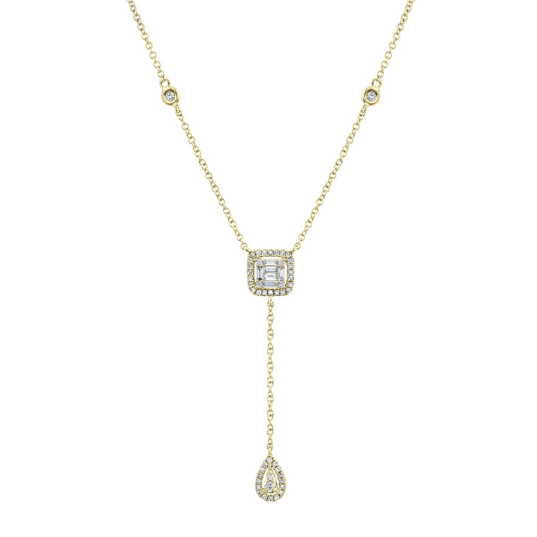 Diamond Baguette Lariat Necklace