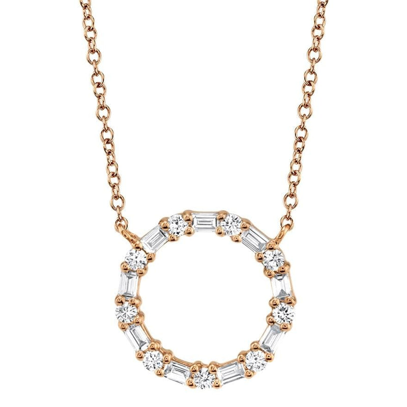 Baguette Circle Necklace - Pasha Fine Jewelry