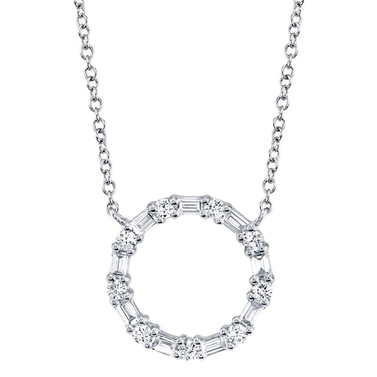 Baguette Circle Necklace - Pasha Fine Jewelry