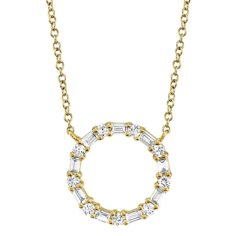 Baguette Circle Necklace