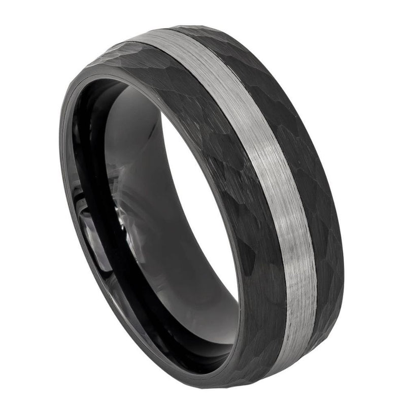 Two Tone Hammered Band - Pasha Fine Jewelry
