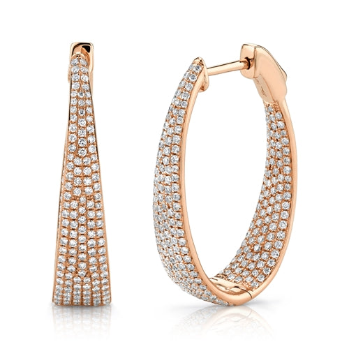 Pave Oval Hoops - Pasha Fine Jewelry