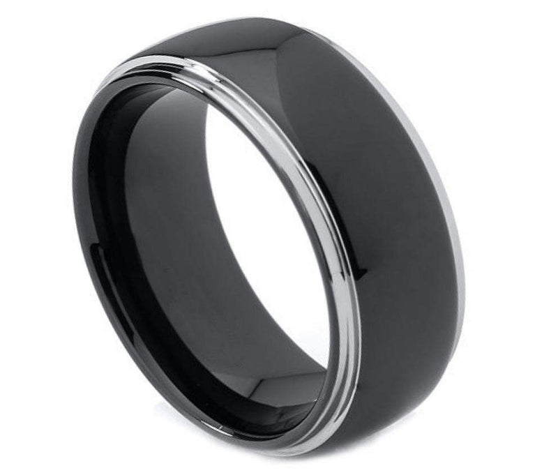 Back Tungsten with White Edges - Pasha Fine Jewelry