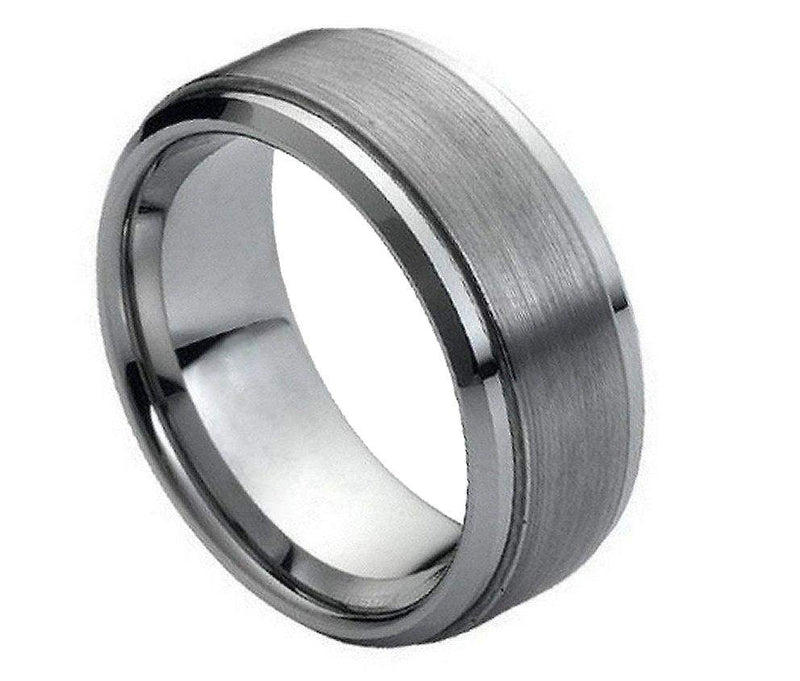 Brushed Center Stepped Edge - Pasha Fine Jewelry