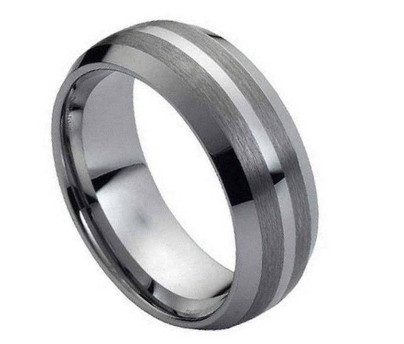 Brushed Sides with High Polish Line - Pasha Fine Jewelry