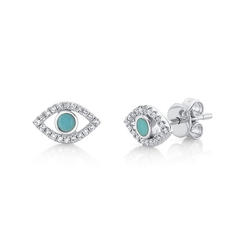 Evil Eye Studs - Pasha Fine Jewelry