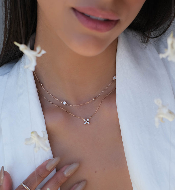 Floral Diamond Necklace - Pasha Fine Jewelry