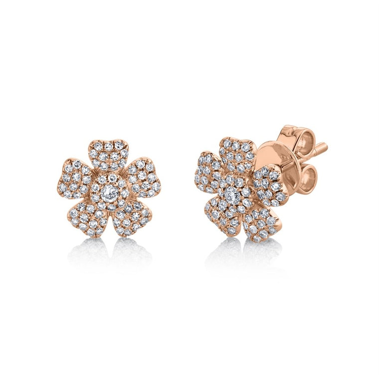 Pave Clover Studs - Pasha Fine Jewelry