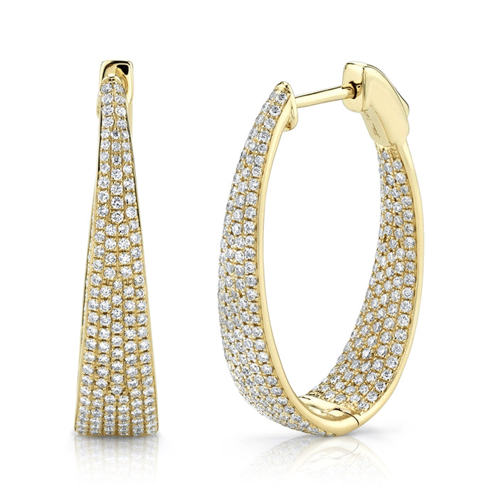 Pave Oval Hoops - Pasha Fine Jewelry