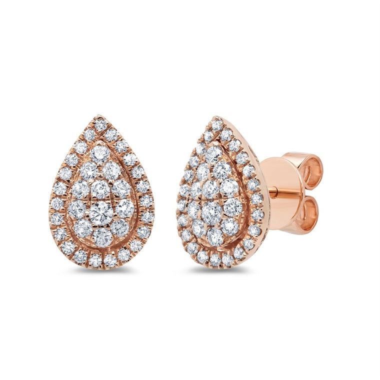 Pave Teardrop Studs - Pasha Fine Jewelry