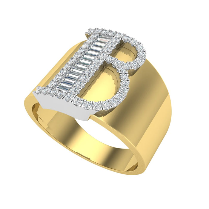 Initial Cigar Band Ring