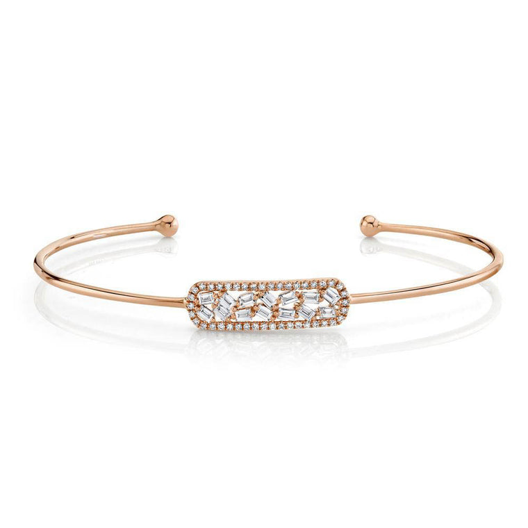 0.47CT DIAMOND BAGUETTE BAR BANGLE - Pasha Fine Jewelry