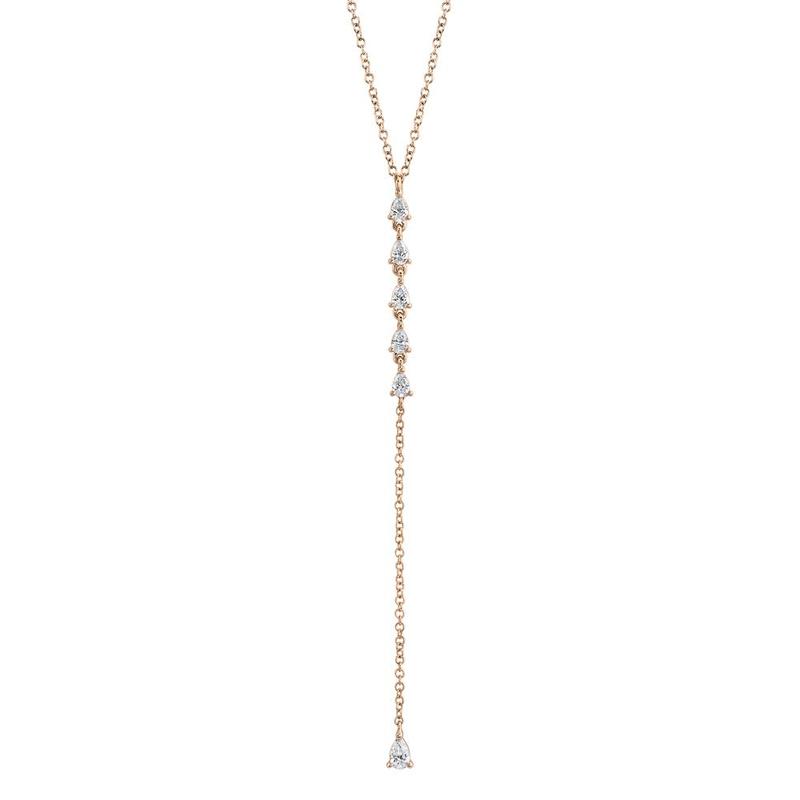 Pear Diamond Lariat Necklace - Pasha Fine Jewelry