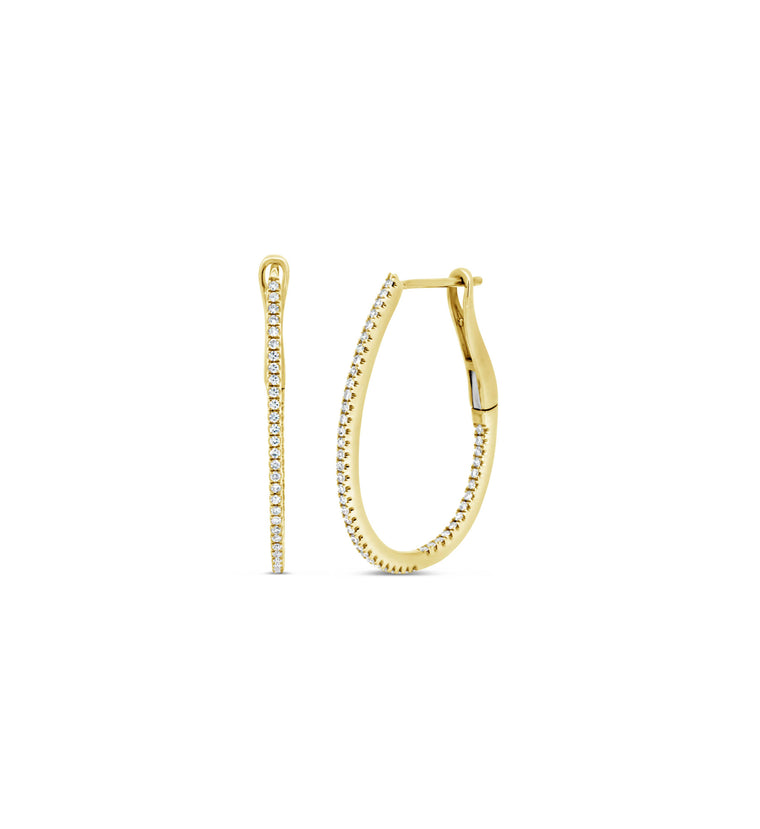 Small Tear Drop Hoops - Pasha Fine Jewelry