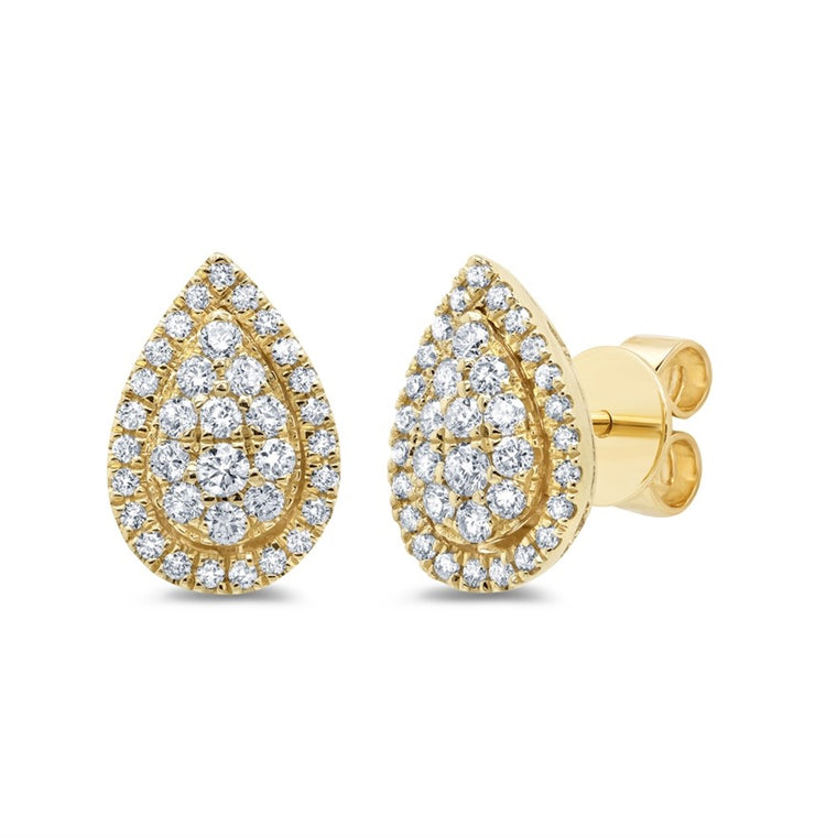 Pavé Teardrop Studs