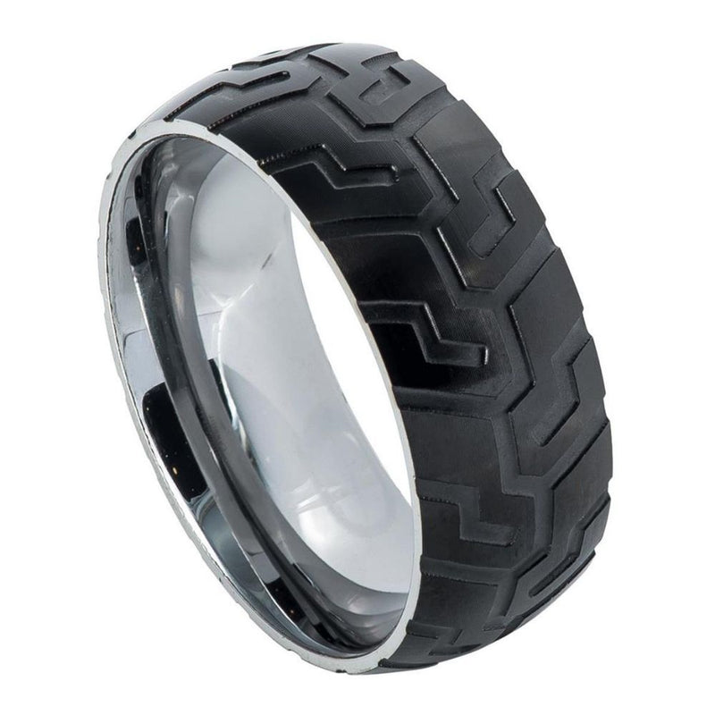 Black Tire Tread Band - Pasha Fine Jewelry