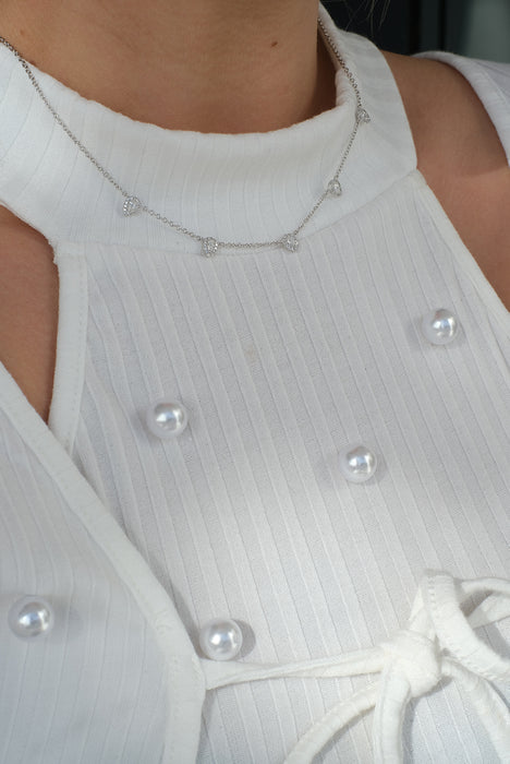 5 Pavé Pear Cut Diamond Necklace