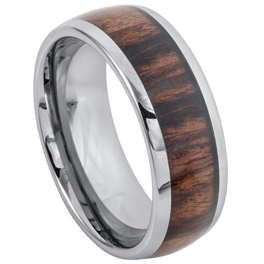 Wood Inlay Band - Pasha Fine Jewelry