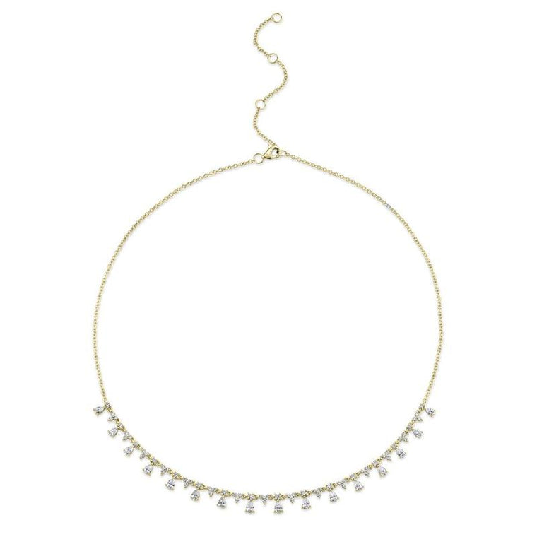 Round & Pear Diamond Necklace