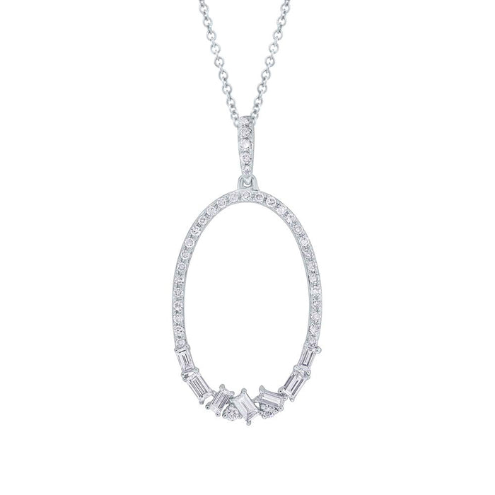 Oval With Baguette Necklace - Pasha Fine Jewelry