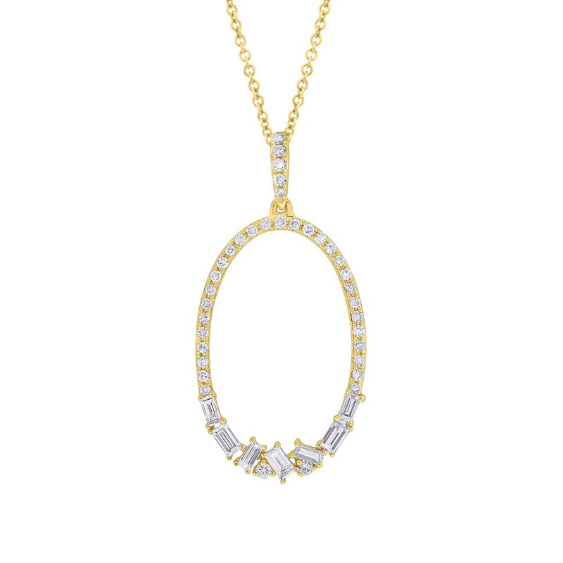 Oval With Baguette Necklace - Pasha Fine Jewelry