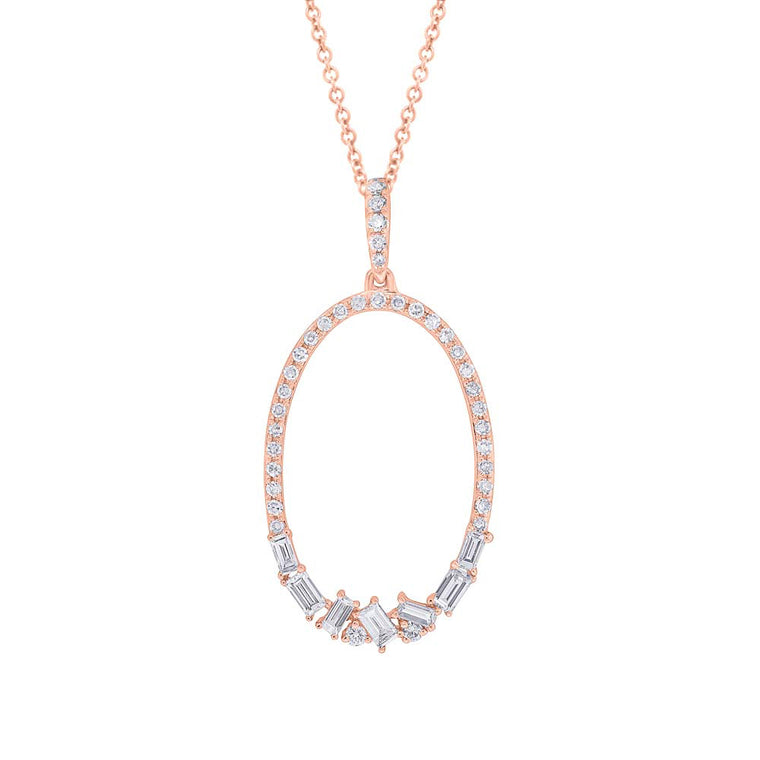 Oval With Baguette Necklace