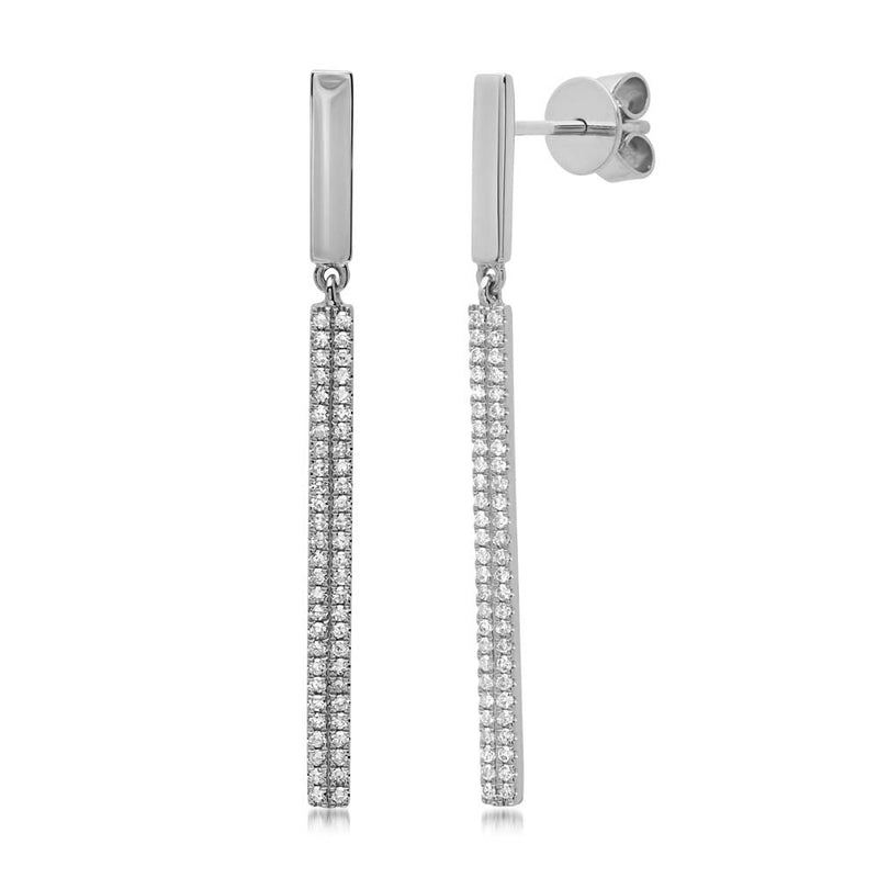 Pave Bar Earrings - Pasha Fine Jewelry