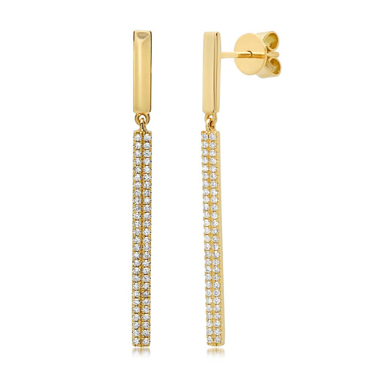 Pave Bar Earrings - Pasha Fine Jewelry