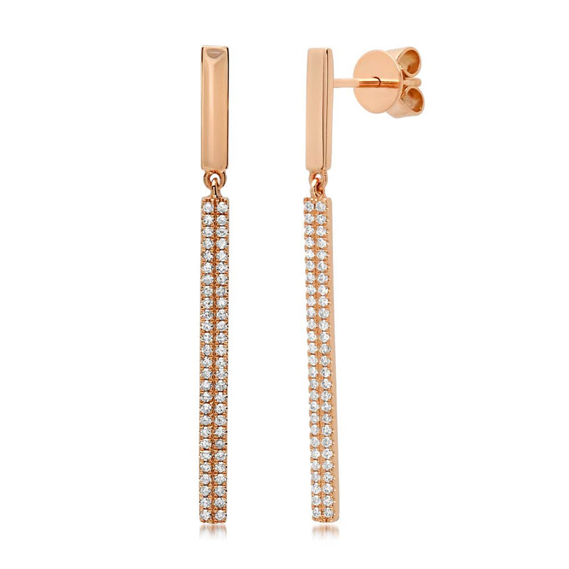 Pave Bar Earrings - Pasha Fine Jewelry